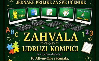 Vršnjačka solidarnost na djelu: Udruga “Kompići” i učenici GOO-a osigurali informatičku opremu za Odjele učenika s teškoćama