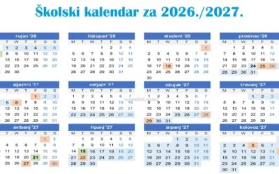 Školski kalendar za 2026./2027. godinu