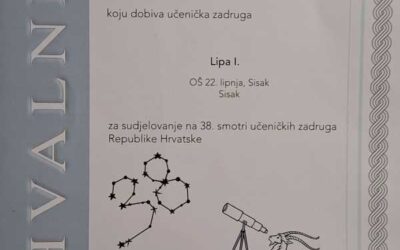 UZ  Lipa I na 38. smotri učeničkih zadruga Republike Hrvatske